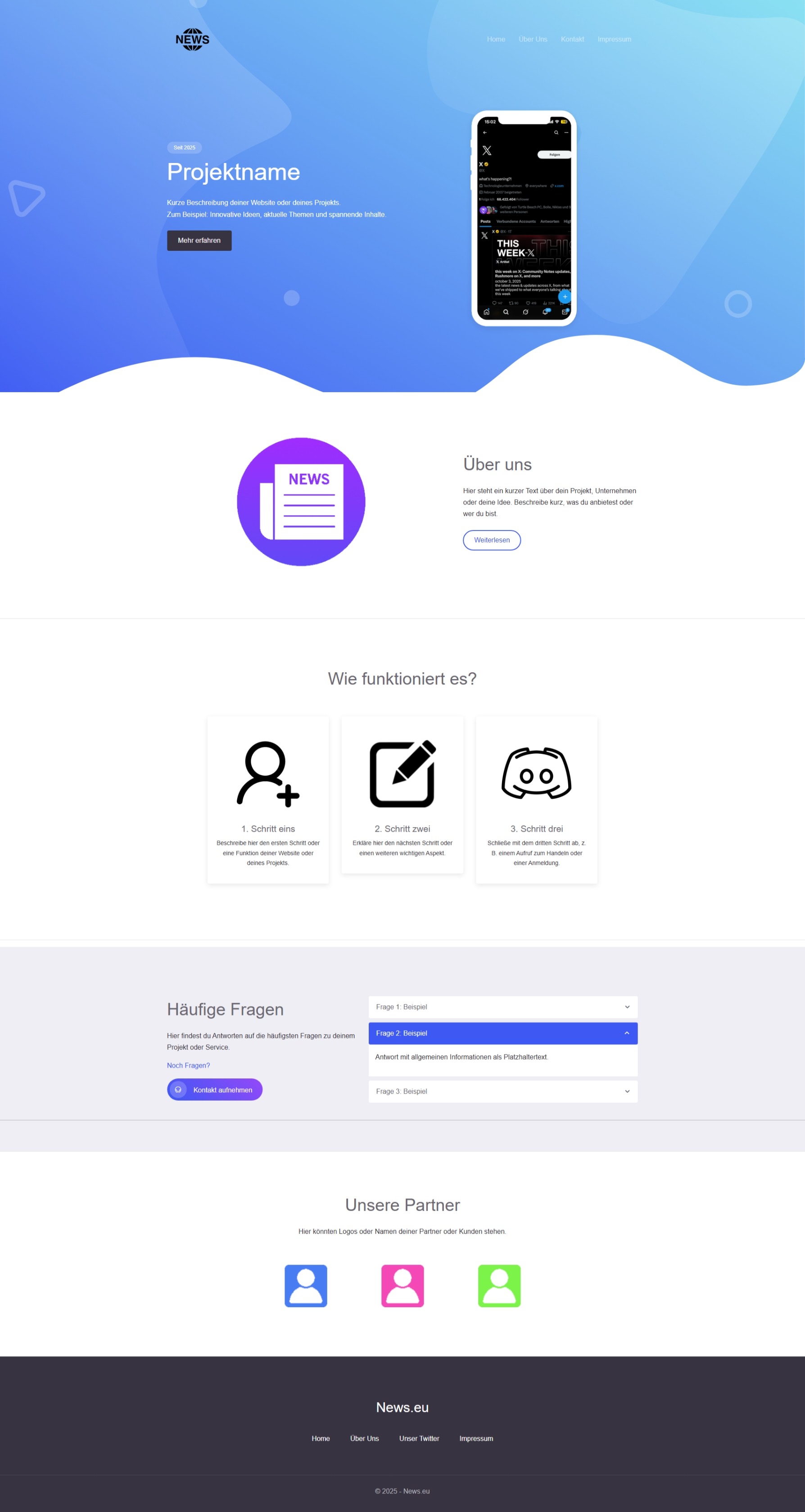 Firmenwebsite – News & Informationen (Vorschau)